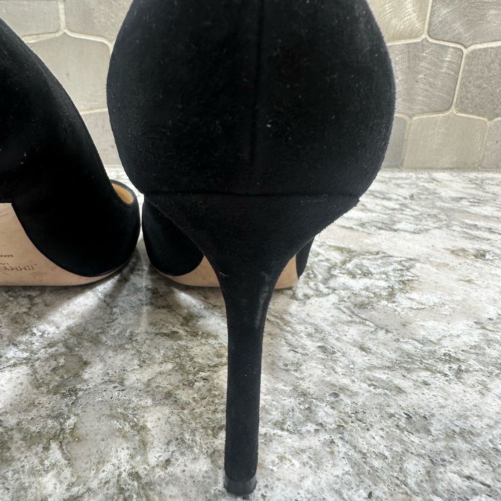 Jimmy Choo Romy 85 Black Suede Pump - Picture 5 of 12